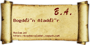 Bogdán Aladár névjegykártya