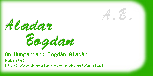 aladar bogdan business card