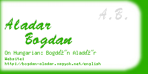 aladar bogdan business card